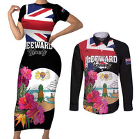 Personalised Bonaire Couples Matching Short Sleeve Bodycon Dress and Long Sleeve Button Shirt Boneiru Coat of Arms