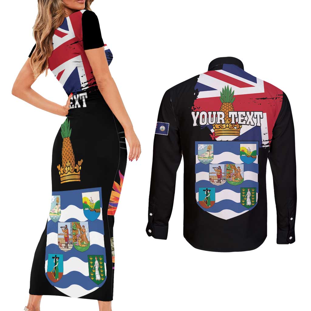 Personalised Bonaire Couples Matching Short Sleeve Bodycon Dress and Long Sleeve Button Shirt Boneiru Coat of Arms