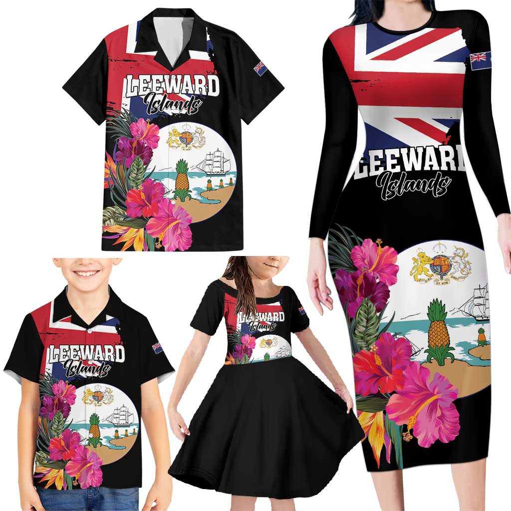 Personalised Bonaire Family Matching Long Sleeve Bodycon Dress and Hawaiian Shirt Boneiru Coat of Arms