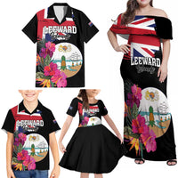 Personalised Bonaire Family Matching Off Shoulder Maxi Dress and Hawaiian Shirt Boneiru Coat of Arms