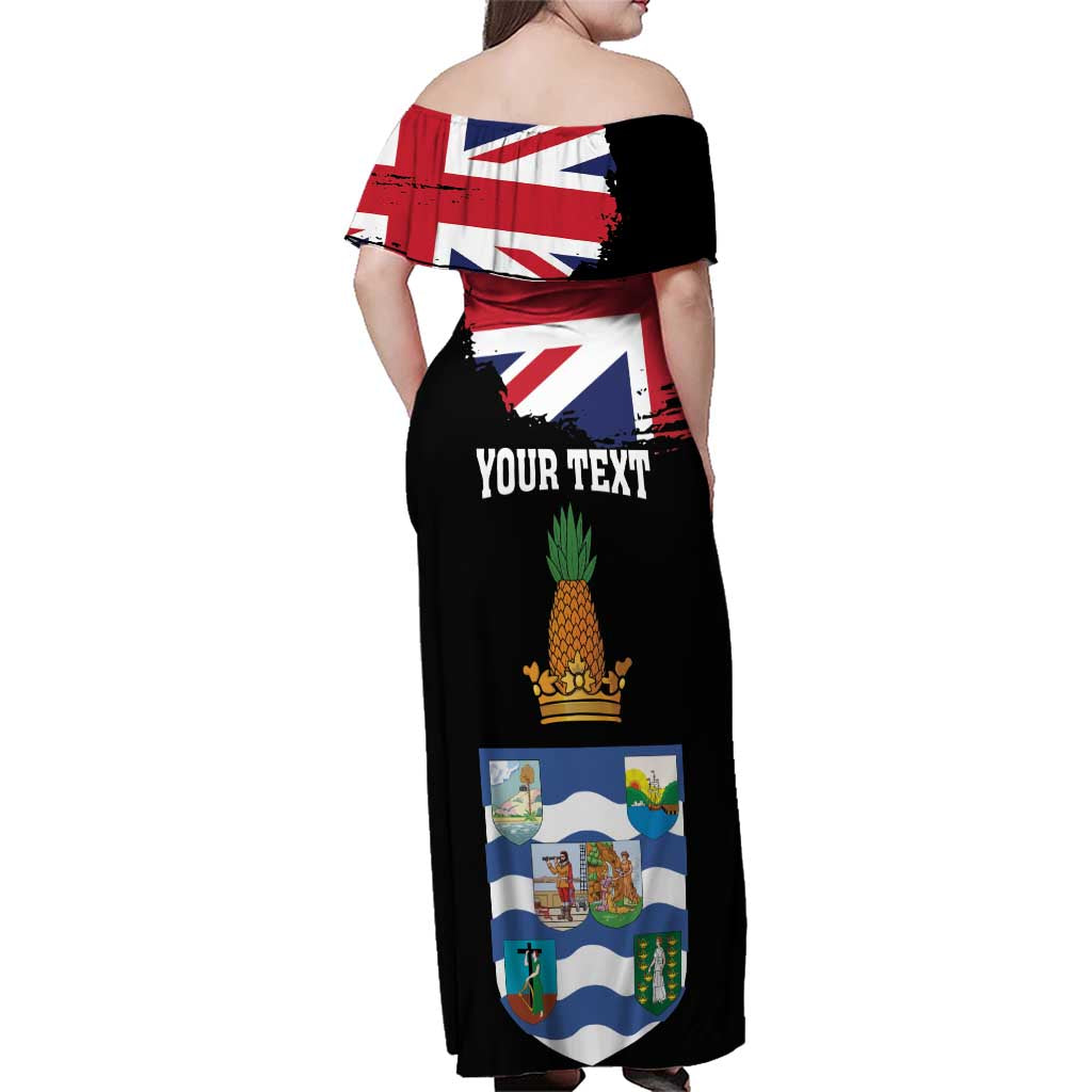 Personalised Bonaire Family Matching Off Shoulder Maxi Dress and Hawaiian Shirt Boneiru Coat of Arms