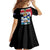 Personalised Bonaire Family Matching Off Shoulder Short Dress and Hawaiian Shirt Boneiru Coat of Arms