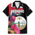 Personalised Bonaire Family Matching Off Shoulder Short Dress and Hawaiian Shirt Boneiru Coat of Arms