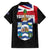 Personalised Bonaire Family Matching Off Shoulder Short Dress and Hawaiian Shirt Boneiru Coat of Arms