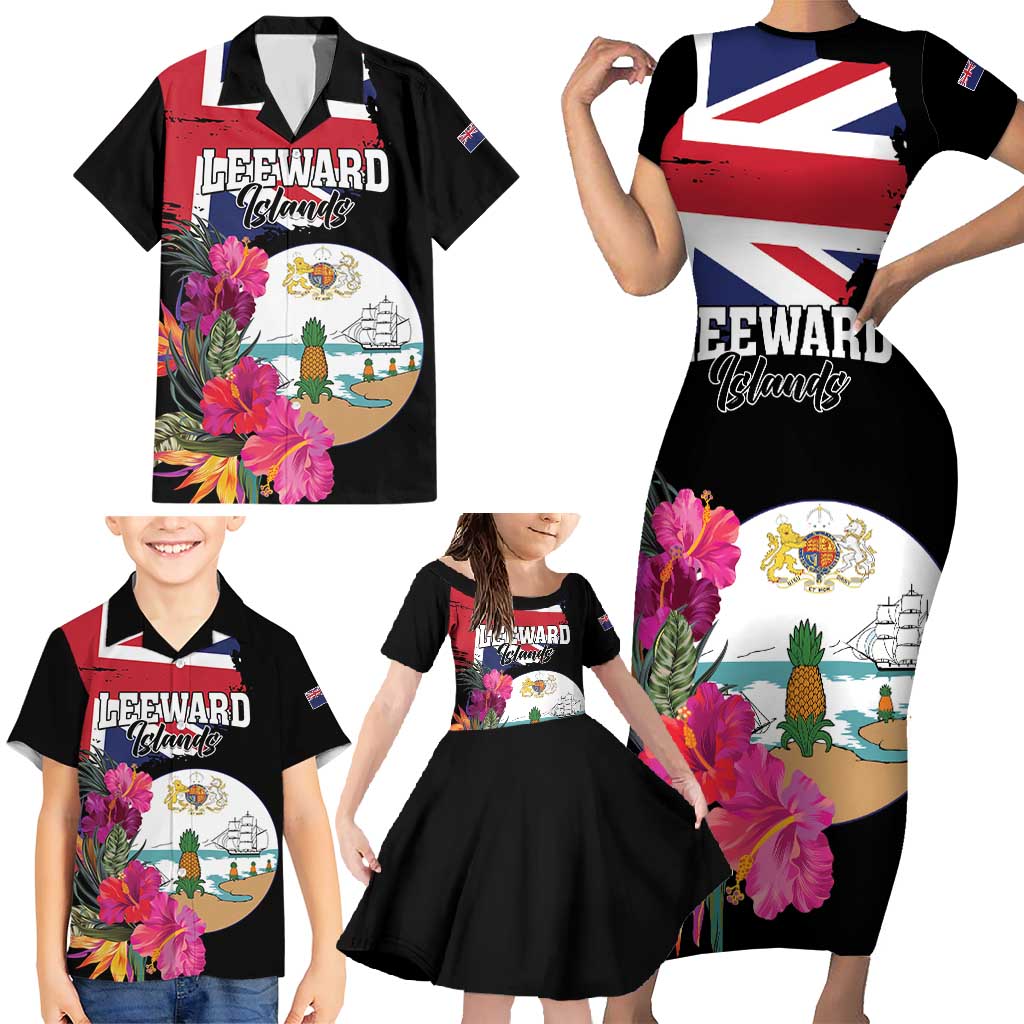 Personalised Bonaire Family Matching Short Sleeve Bodycon Dress and Hawaiian Shirt Boneiru Coat of Arms