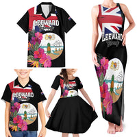 Personalised Bonaire Family Matching Tank Maxi Dress and Hawaiian Shirt Boneiru Coat of Arms