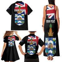 Personalised Bonaire Family Matching Tank Maxi Dress and Hawaiian Shirt Boneiru Coat of Arms