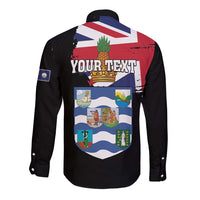Personalised Bonaire Long Sleeve Button Shirt Boneiru Coat of Arms