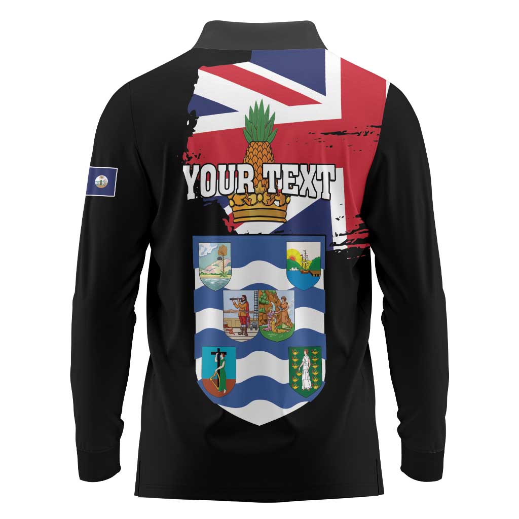Personalised Bonaire Long Sleeve Polo Shirt Boneiru Coat of Arms
