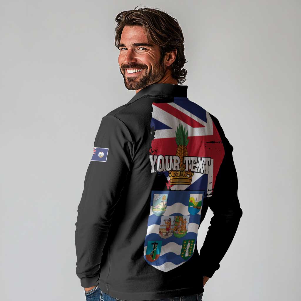 Personalised Bonaire Long Sleeve Polo Shirt Boneiru Coat of Arms