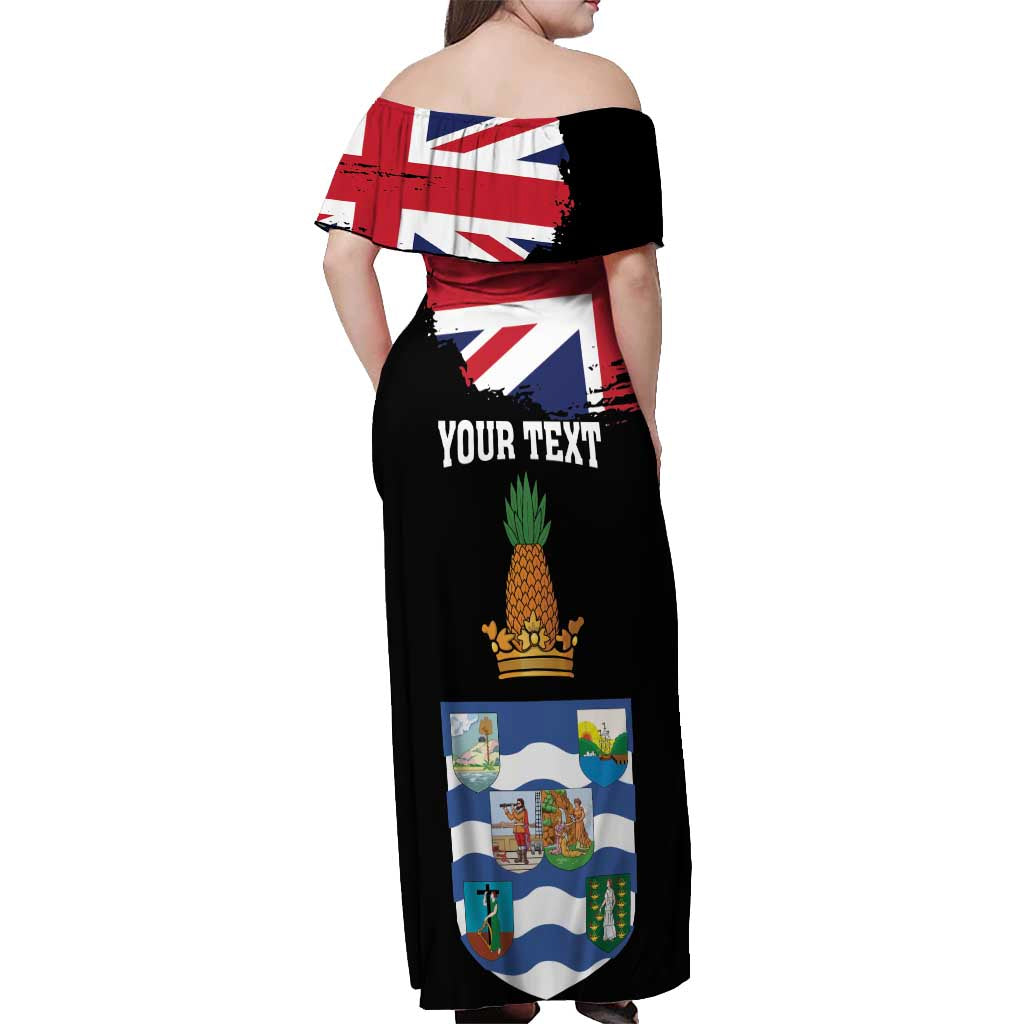 Personalised Bonaire Off Shoulder Maxi Dress Boneiru Coat of Arms