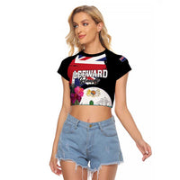 Personalised Bonaire Raglan Cropped T Shirt Boneiru Coat of Arms