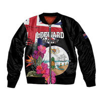 Personalised Bonaire Sleeve Zip Bomber Jacket Boneiru Coat of Arms