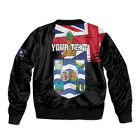 Personalised Bonaire Sleeve Zip Bomber Jacket Boneiru Coat of Arms