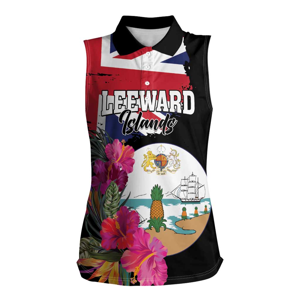 Personalised Bonaire Women Sleeveless Polo Shirt Boneiru Coat of Arms