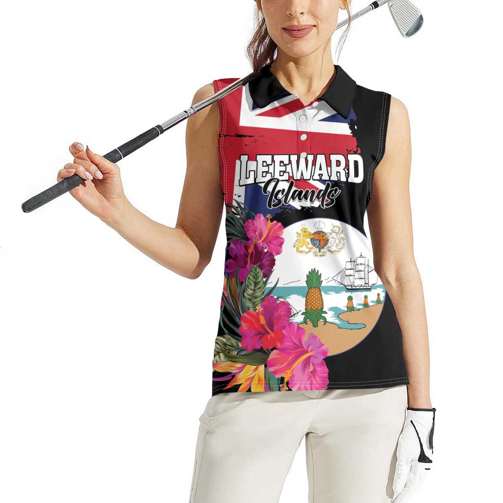 Personalised Bonaire Women Sleeveless Polo Shirt Boneiru Coat of Arms