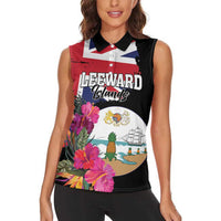 Personalised Bonaire Women Sleeveless Polo Shirt Boneiru Coat of Arms