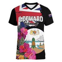 Personalised Bonaire Women V-Neck T-Shirt Boneiru Coat of Arms