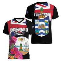 Personalised Bonaire Women V-Neck T-Shirt Boneiru Coat of Arms