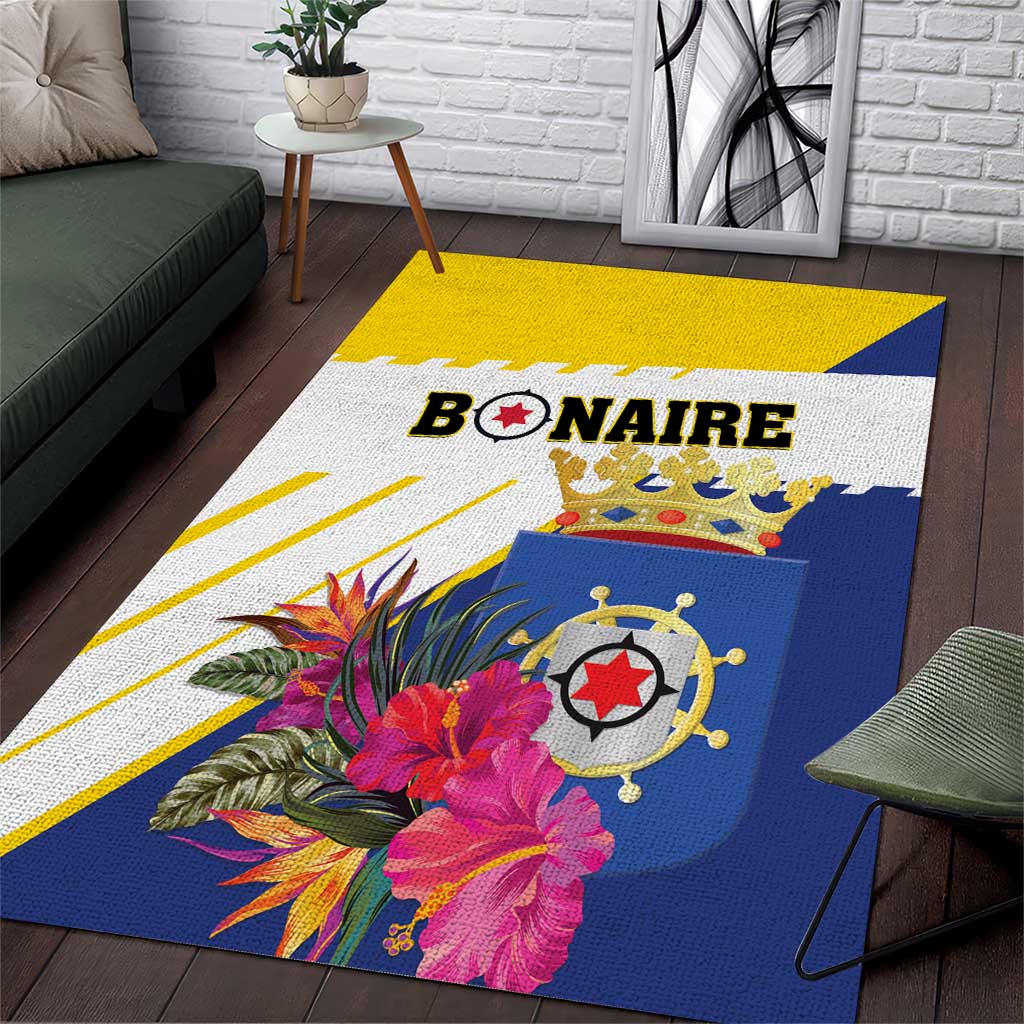 British Leeward Islands Area Rug Tropical Flower Grunge Style