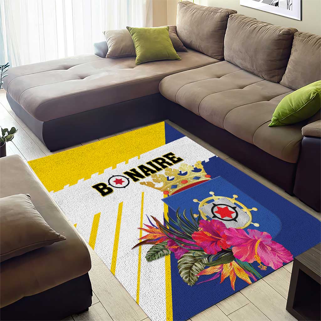 British Leeward Islands Area Rug Tropical Flower Grunge Style