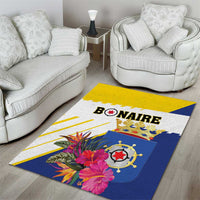 British Leeward Islands Area Rug Tropical Flower Grunge Style