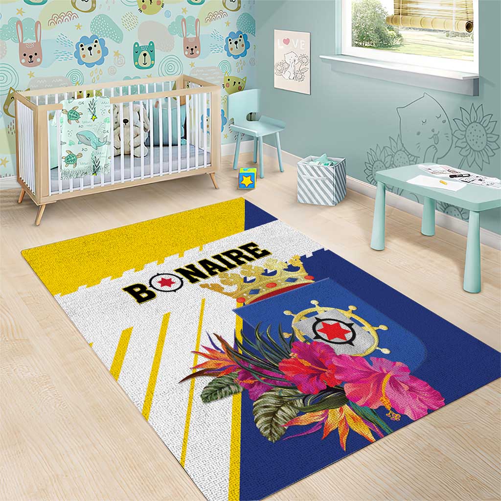 British Leeward Islands Area Rug Tropical Flower Grunge Style