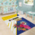 British Leeward Islands Area Rug Tropical Flower Grunge Style