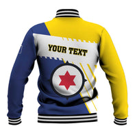 Personalised British Leeward Islands Baseball Jacket Tropical Flower Grunge Style