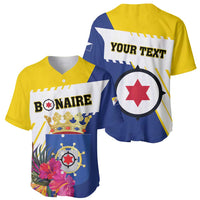 Personalised British Leeward Islands Baseball Jersey Tropical Flower Grunge Style