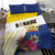 British Leeward Islands Bedding Set Tropical Flower Grunge Style