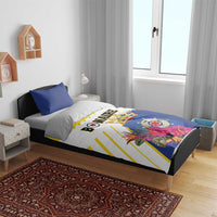 British Leeward Islands Bedding Set Tropical Flower Grunge Style