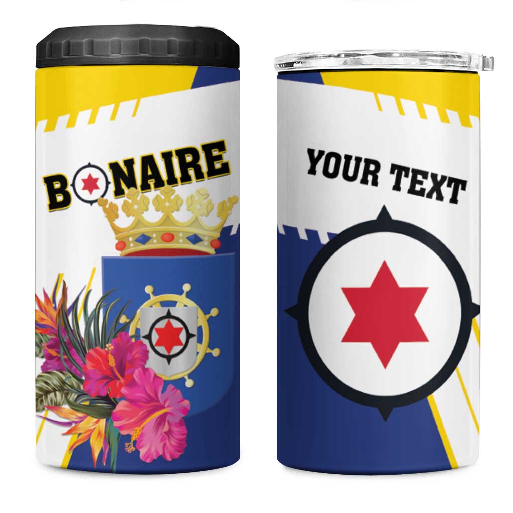 Personalised British Leeward Islands 4 in 1 Can Cooler Tumbler Tropical Flower Grunge Style