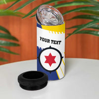 Personalised British Leeward Islands 4 in 1 Can Cooler Tumbler Tropical Flower Grunge Style