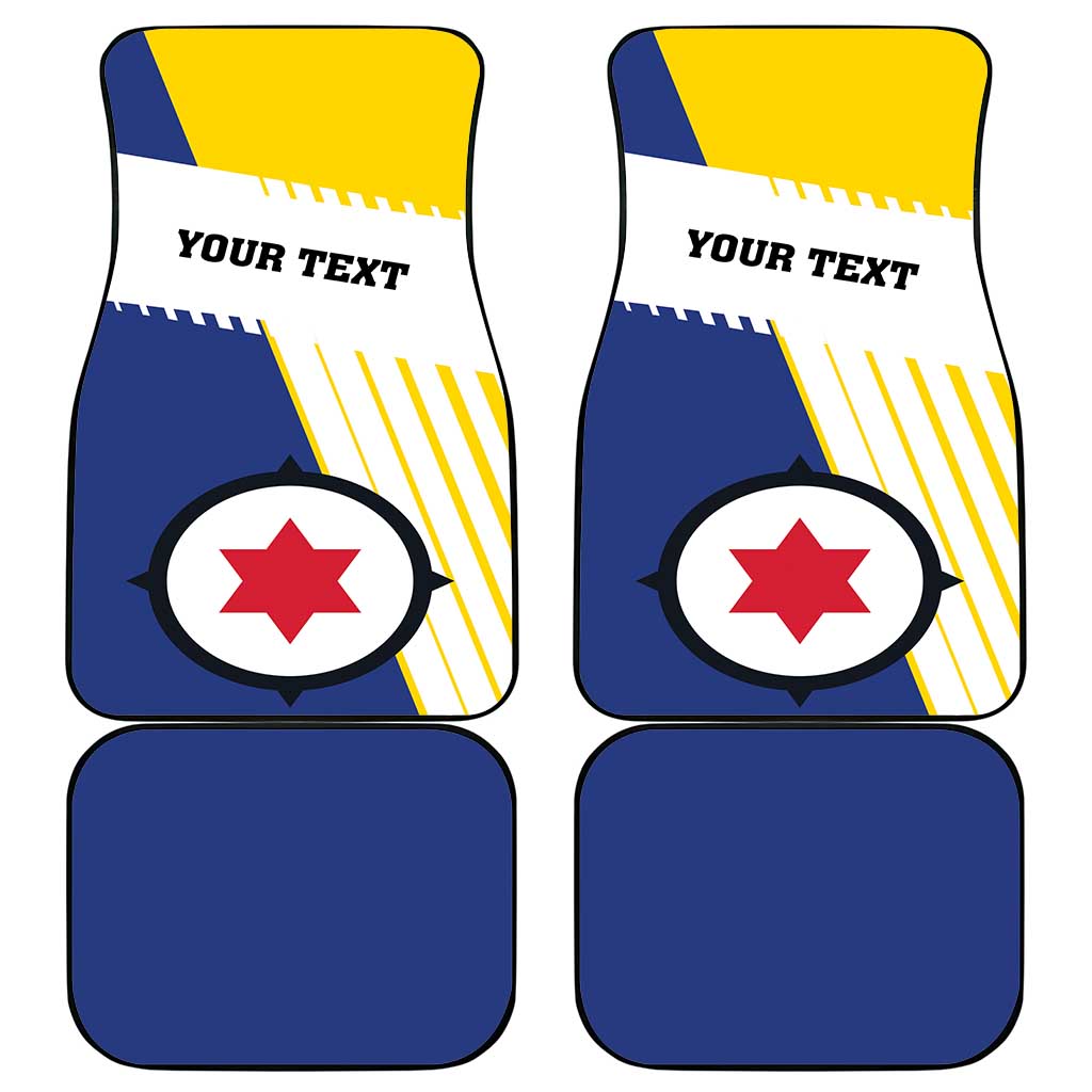 British Leeward Islands Car Mats Tropical Flower Grunge Style