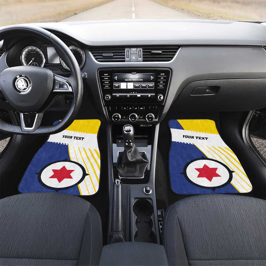 British Leeward Islands Car Mats Tropical Flower Grunge Style