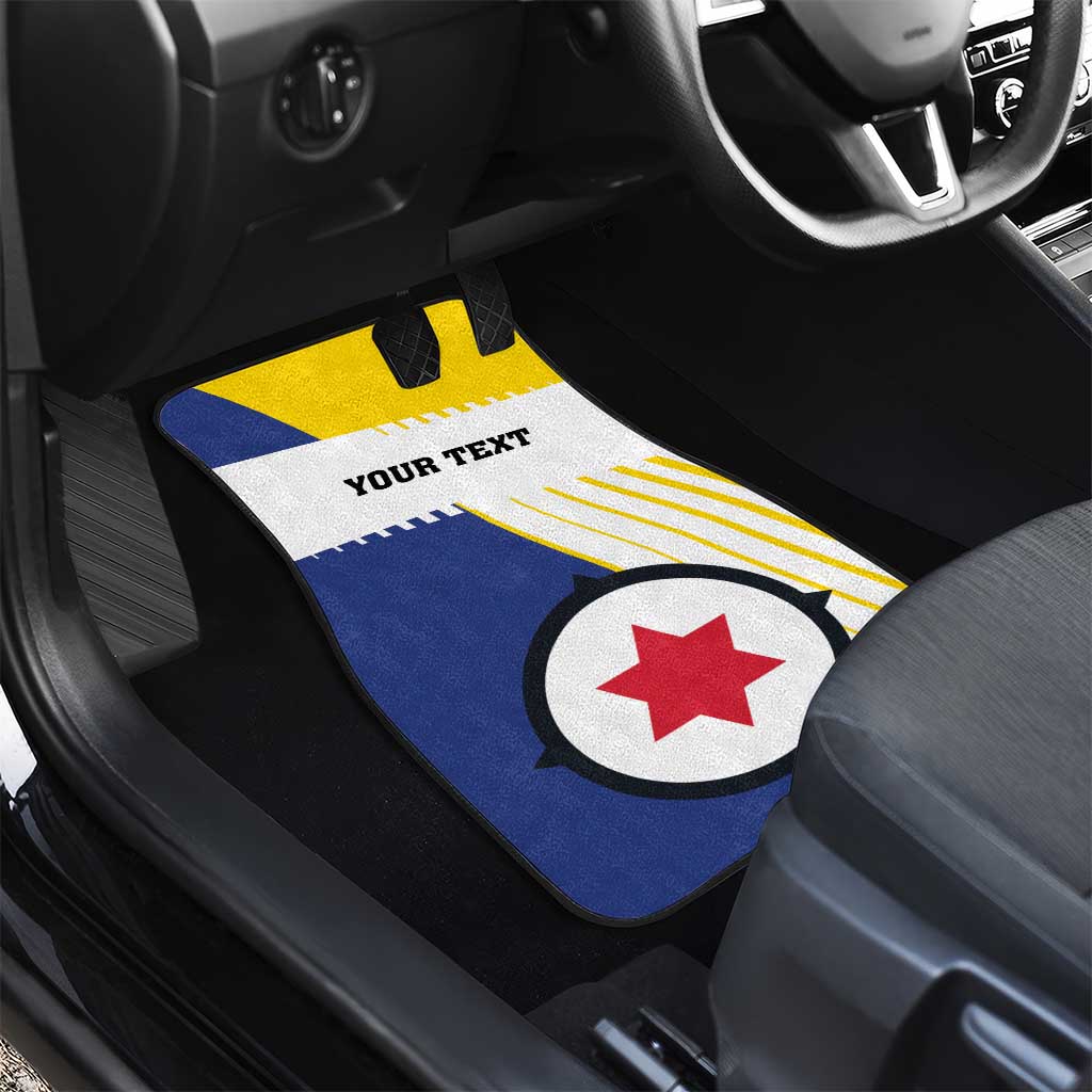 British Leeward Islands Car Mats Tropical Flower Grunge Style