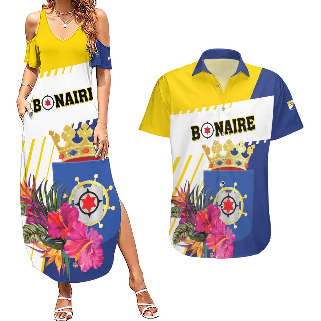 Personalised British Leeward Islands Couples Matching Summer Maxi Dress and Hawaiian Shirt Tropical Flower Grunge Style