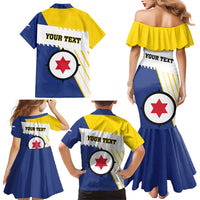 Personalised British Leeward Islands Family Matching Mermaid Dress and Hawaiian Shirt Tropical Flower Grunge Style