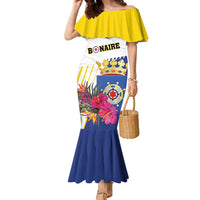 Personalised British Leeward Islands Family Matching Mermaid Dress and Hawaiian Shirt Tropical Flower Grunge Style