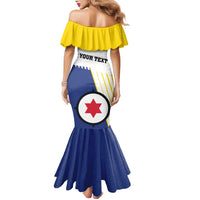 Personalised British Leeward Islands Family Matching Mermaid Dress and Hawaiian Shirt Tropical Flower Grunge Style