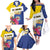 Personalised British Leeward Islands Family Matching Off The Shoulder Long Sleeve Dress and Hawaiian Shirt Tropical Flower Grunge Style