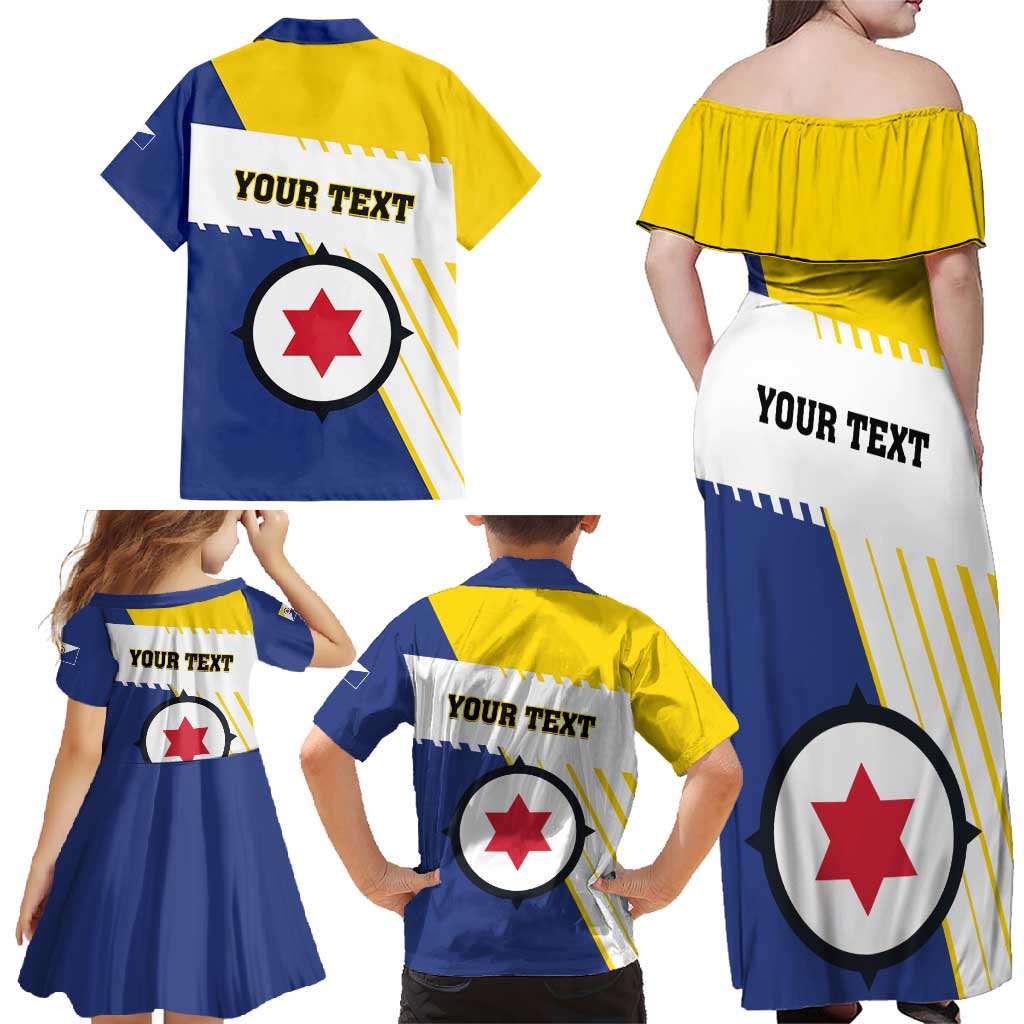 Personalised British Leeward Islands Family Matching Off Shoulder Maxi Dress and Hawaiian Shirt Tropical Flower Grunge Style