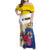Personalised British Leeward Islands Family Matching Off Shoulder Maxi Dress and Hawaiian Shirt Tropical Flower Grunge Style