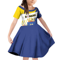 Personalised British Leeward Islands Family Matching Off Shoulder Short Dress and Hawaiian Shirt Tropical Flower Grunge Style