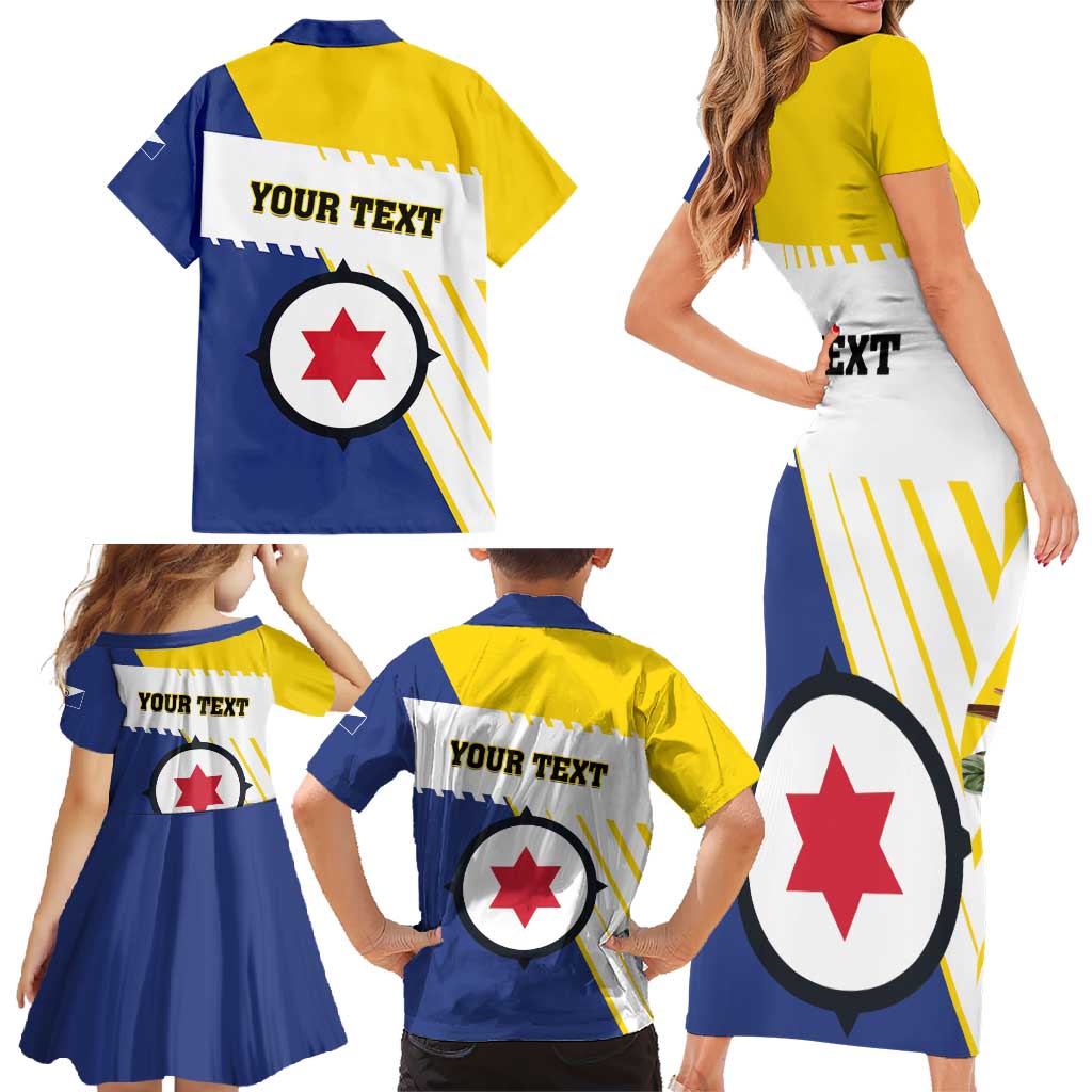 Personalised British Leeward Islands Family Matching Short Sleeve Bodycon Dress and Hawaiian Shirt Tropical Flower Grunge Style