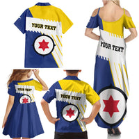 Personalised British Leeward Islands Family Matching Summer Maxi Dress and Hawaiian Shirt Tropical Flower Grunge Style