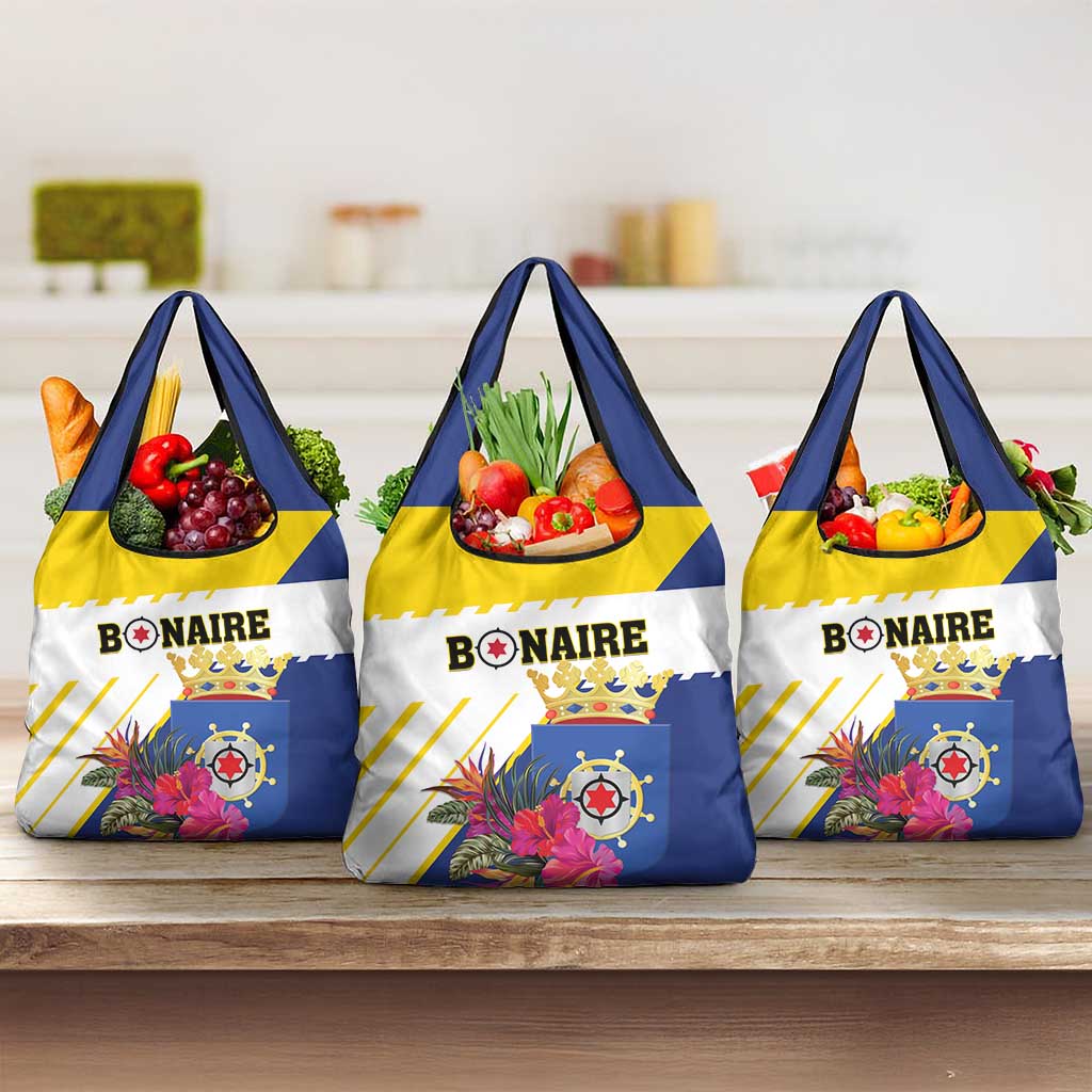 British Leeward Islands Grocery Bag Tropical Flower Grunge Style