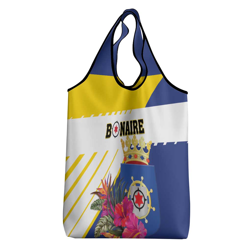 British Leeward Islands Grocery Bag Tropical Flower Grunge Style