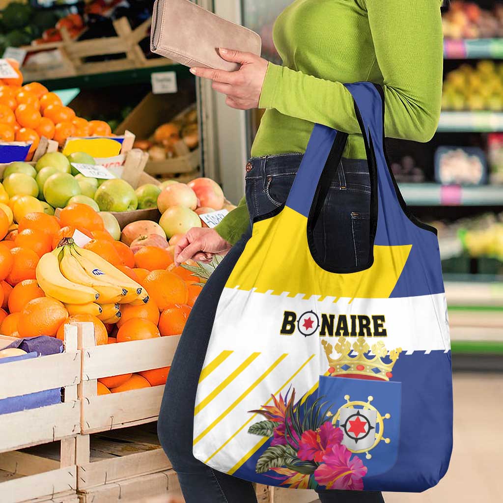 British Leeward Islands Grocery Bag Tropical Flower Grunge Style